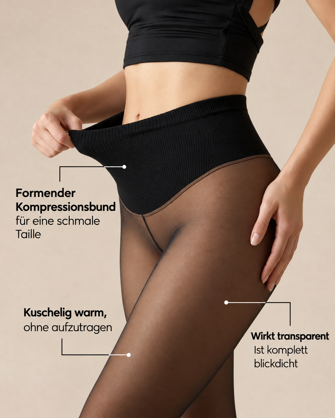 Magic Leggings – Fleece-gefüttert in Nylon-Optik