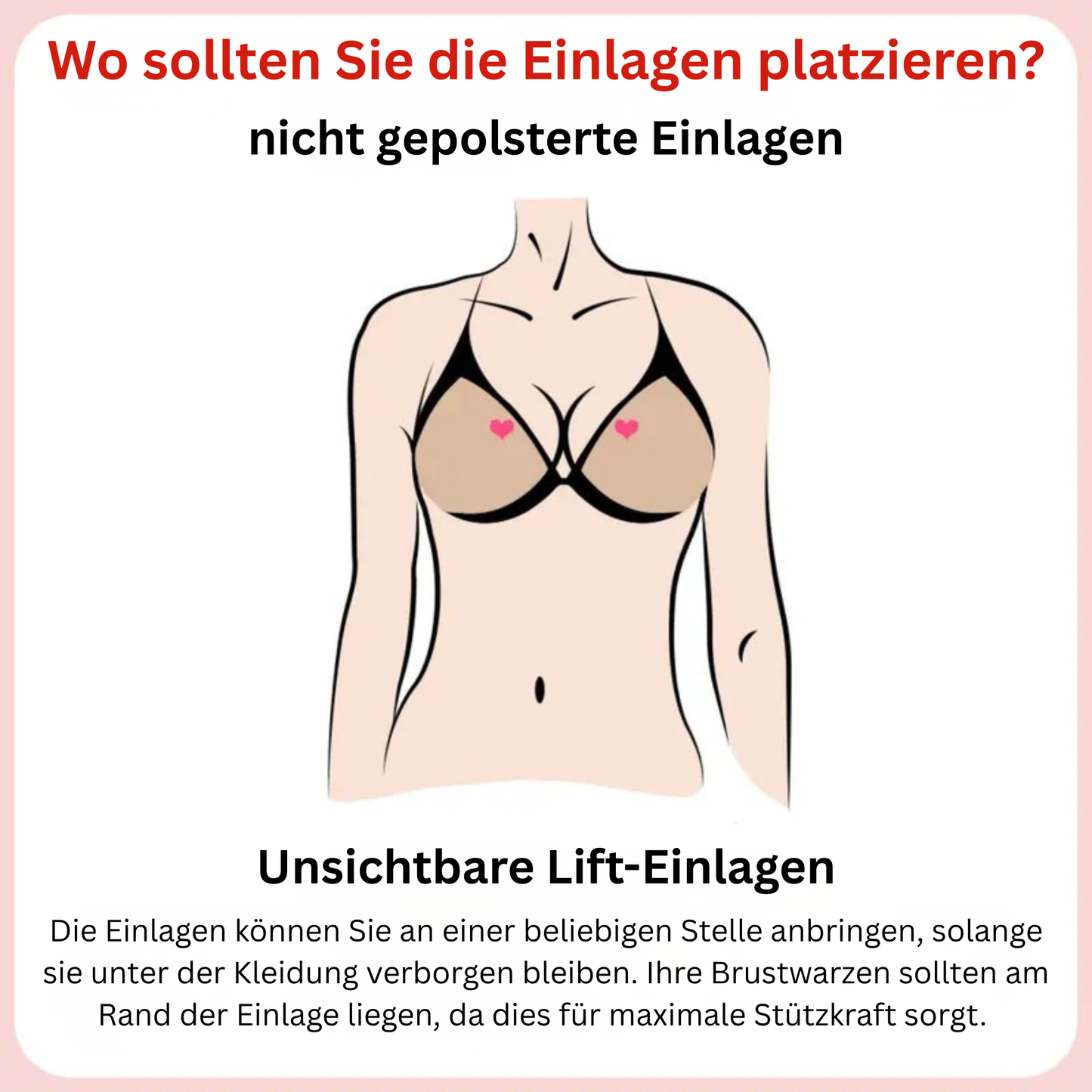 Unsichtbarer Klebe BH mit Lift Einlagen