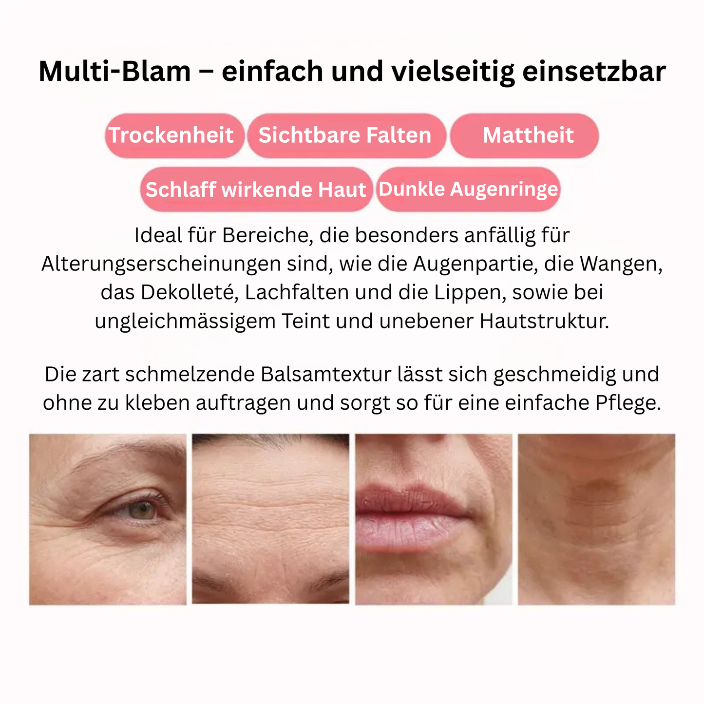 Pink Kollagen Multi Balm | für ein jugendliches Aussehen & zur Milderung feiner Linien, straffende Pflege, Anti-Aging