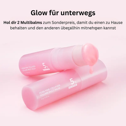 Pink Kollagen Multi Balm | für ein jugendliches Aussehen & zur Milderung feiner Linien, straffende Pflege, Anti-Aging