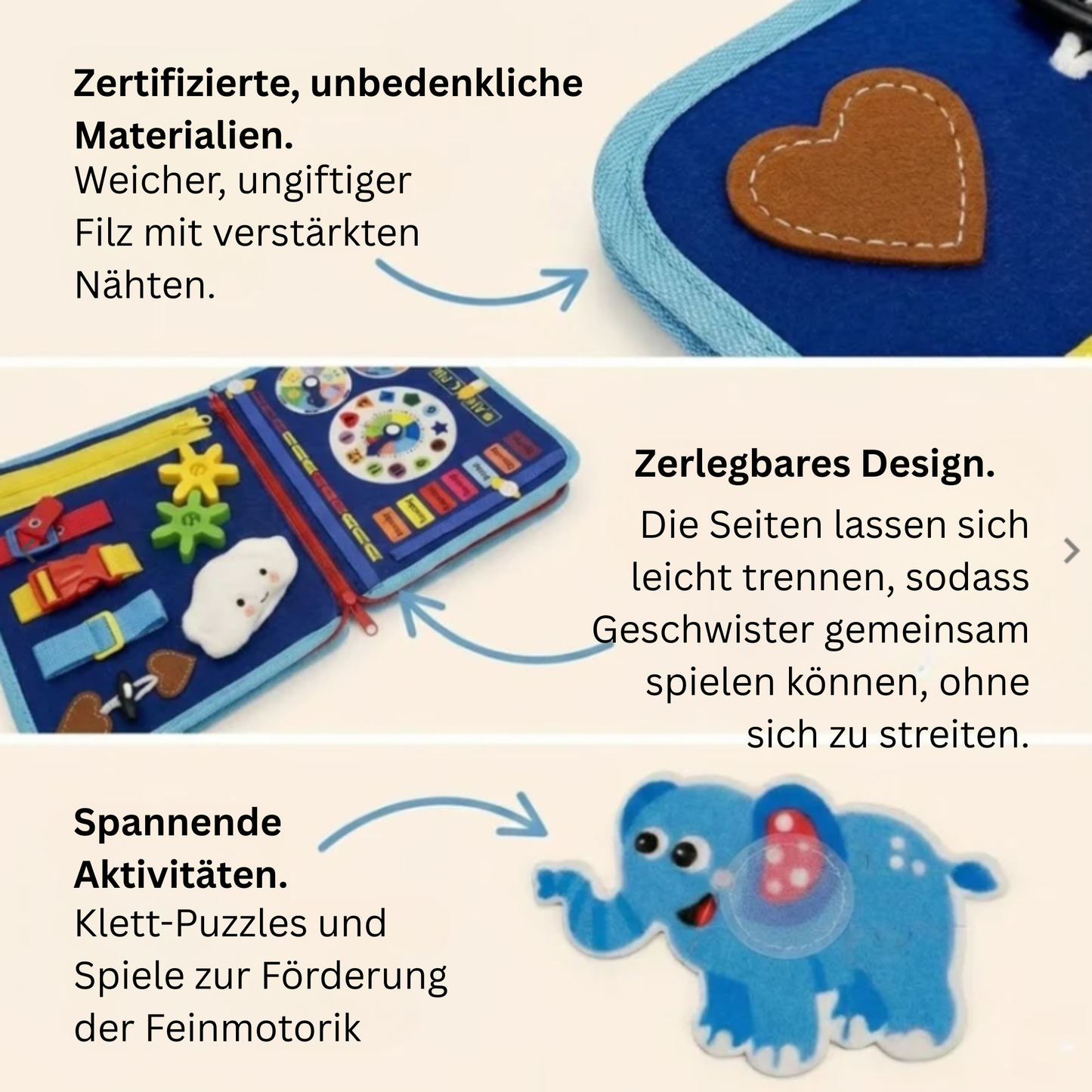 Montessori Beschäftigungs-Brett | 6 Monate - 5 Jahre